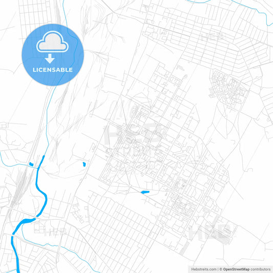 Kramatorsk, Ukraine bright two-toned vector map