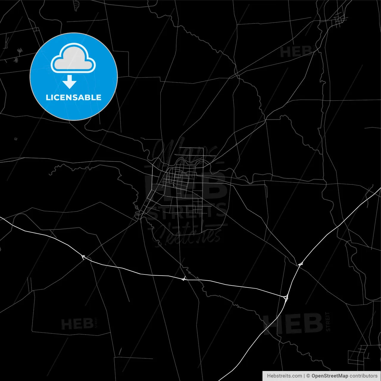 Area map of Dengzhou, China, Province Henan