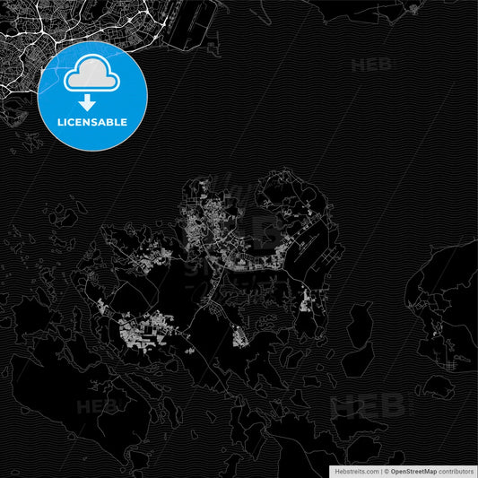 Dark area map of Batam, Indonesia