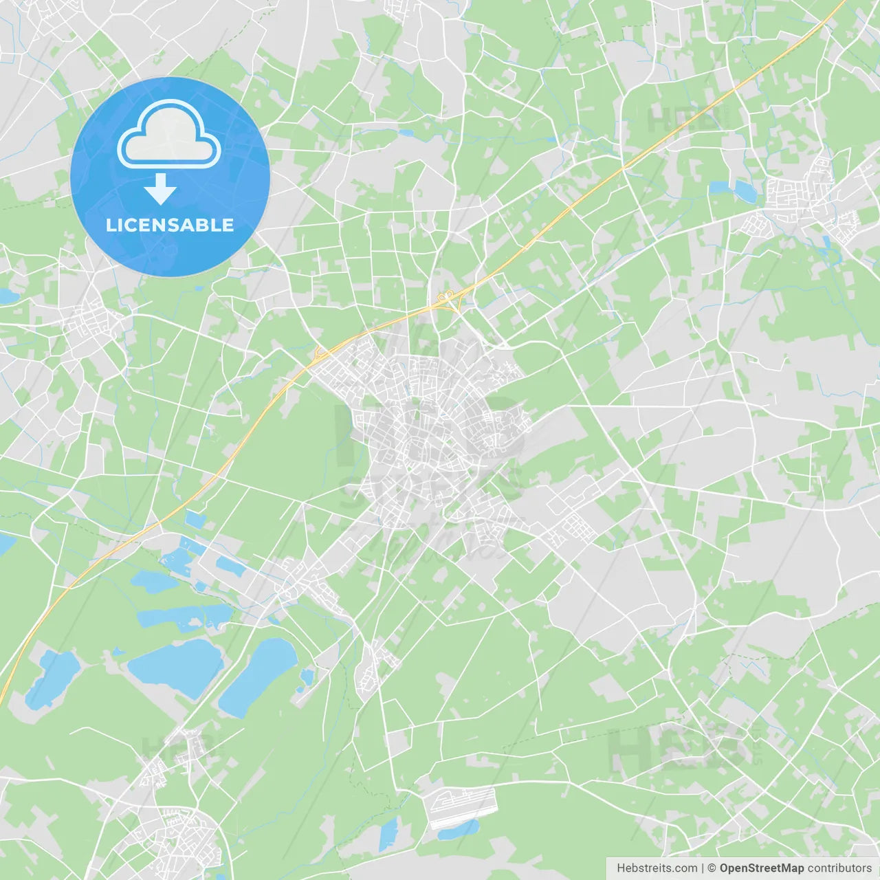 Dulmen, Germany printable street map