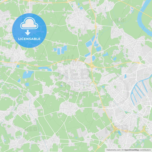 Kaarst, Germany printable street map