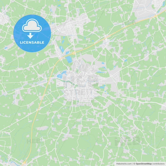 Beckum, Germany printable street map