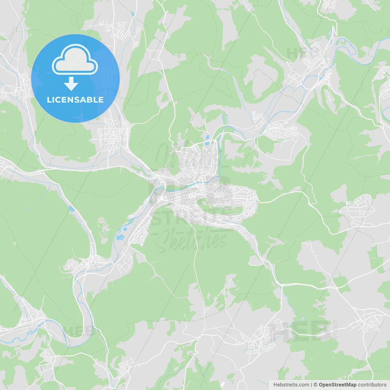 Tuttlingen, Germany printable street map