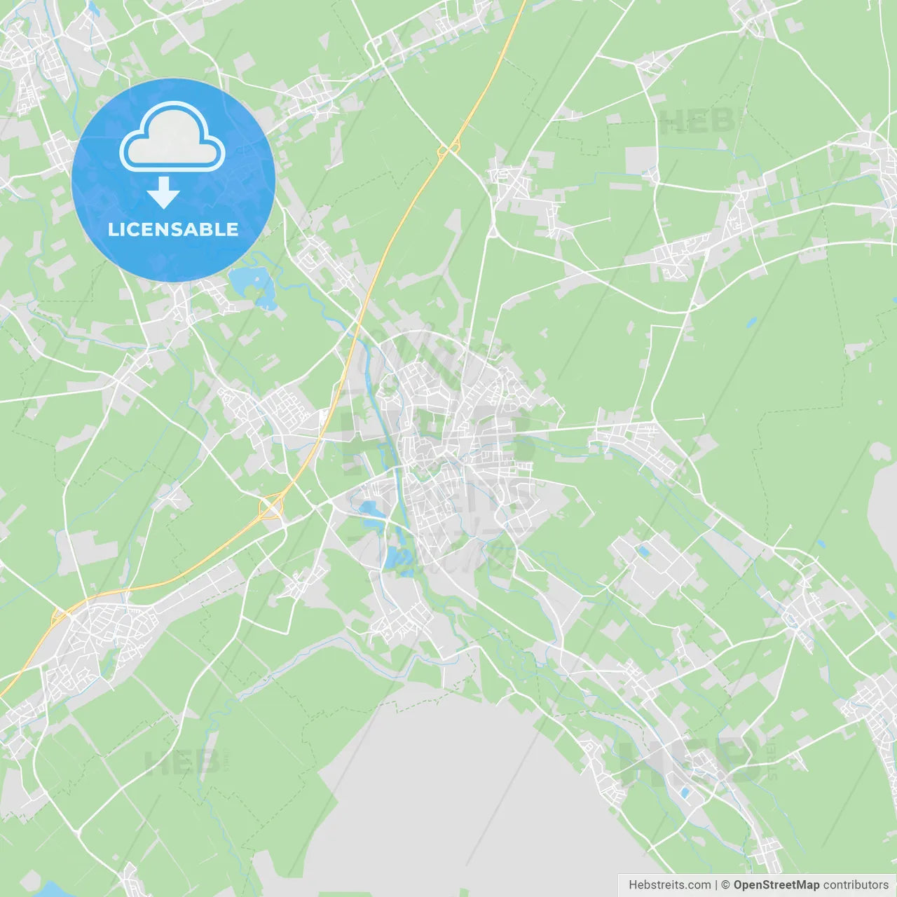 Julich, Germany printable street map