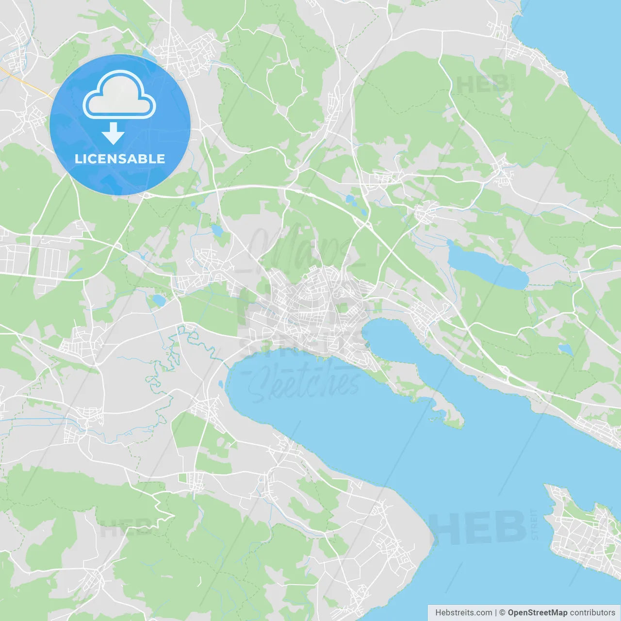 Radolfzell am Bodensee, Germany printable street map