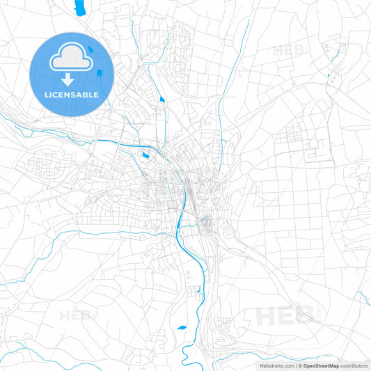 Villingen-Schwenningen, Germany bright two-toned vector map