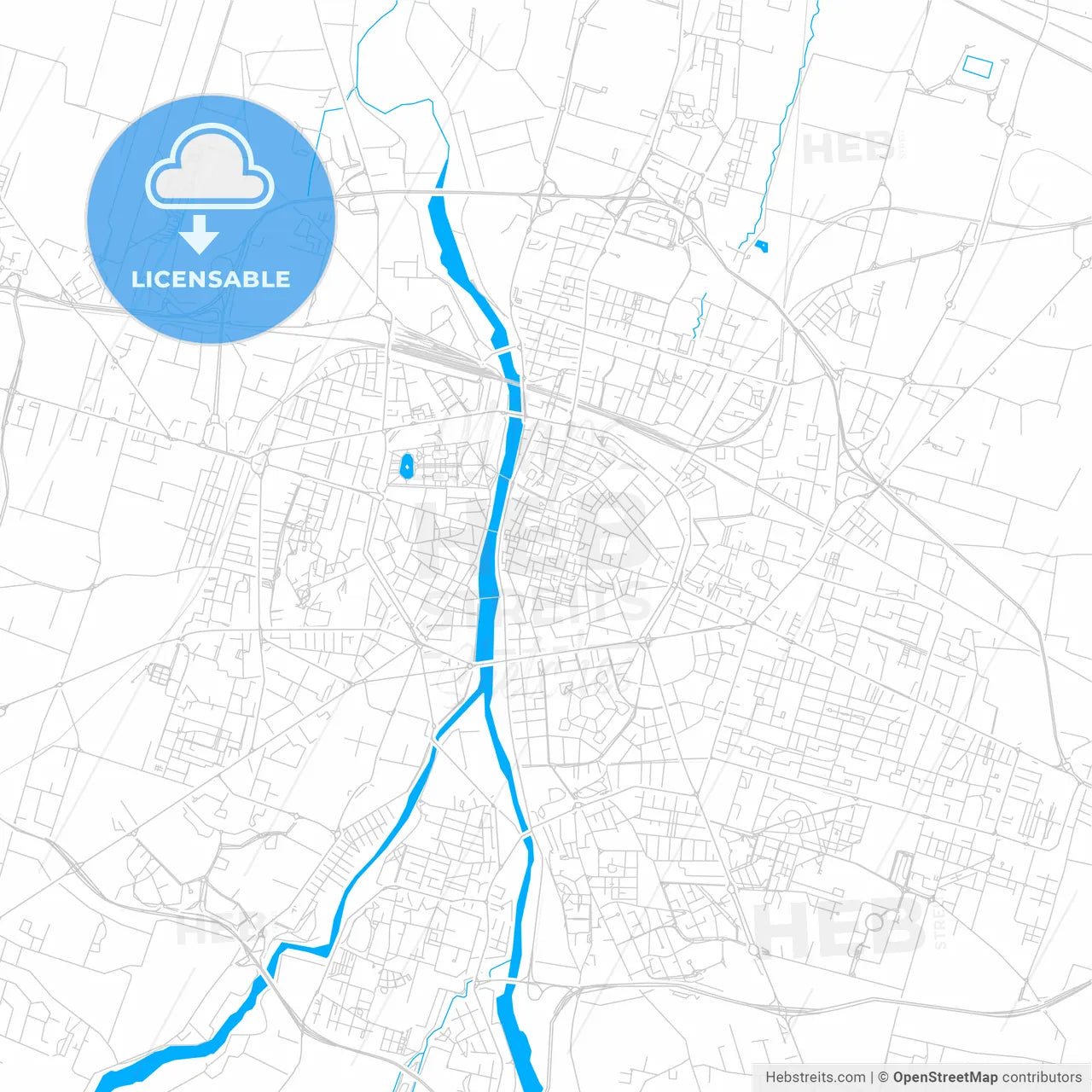 Parma, Italy bright two-toned vector map