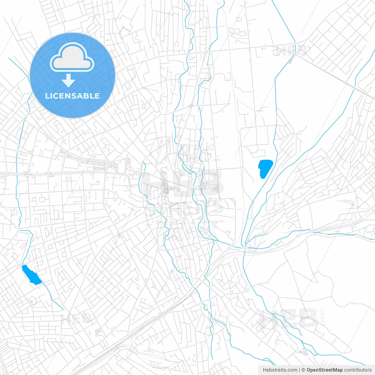 Taraz, Kazakhstan Bright Two-Toned Vector Map – HEBSTREITS