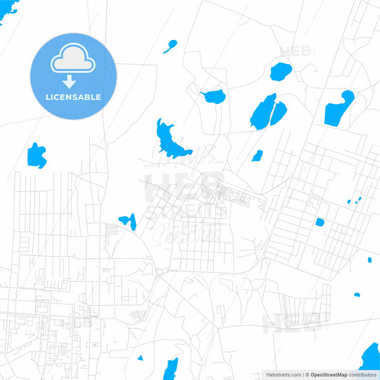 Kopeysk, Russia bright two-toned vector map
