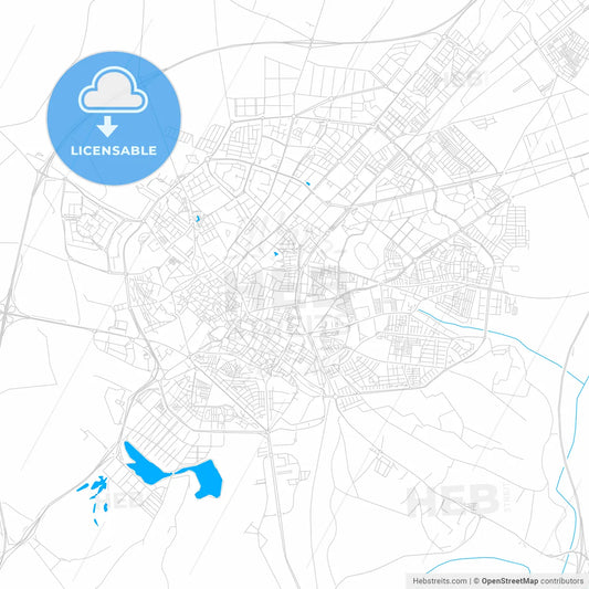 Jerez de la Frontera, Spain bright two-toned vector map