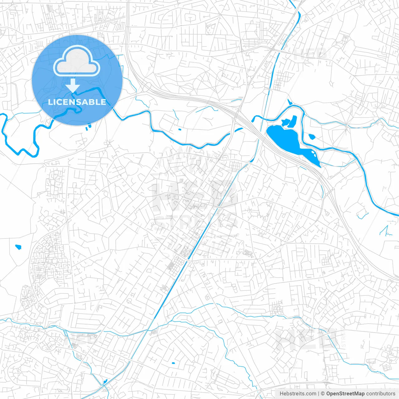 Sale, England bright two-toned vector map