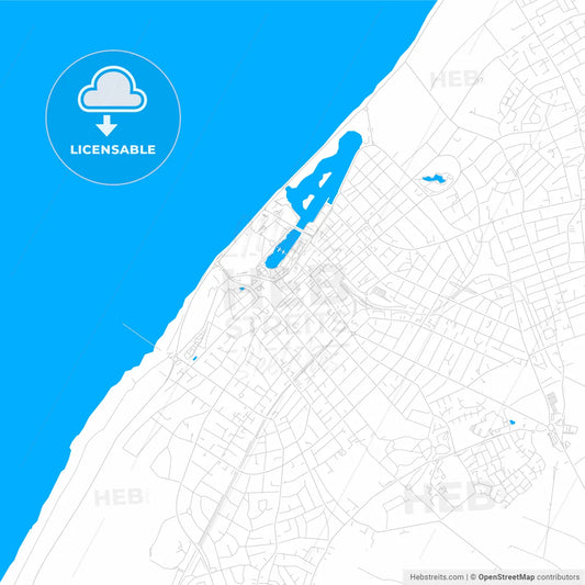 Southport, England bright two-toned vector map