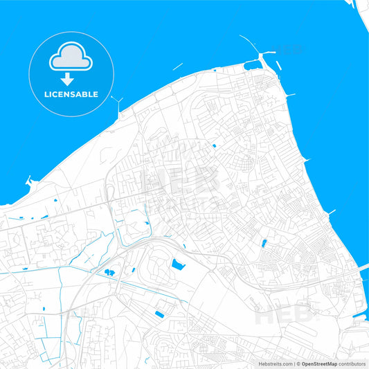 Wallasey, England bright two-toned vector map
