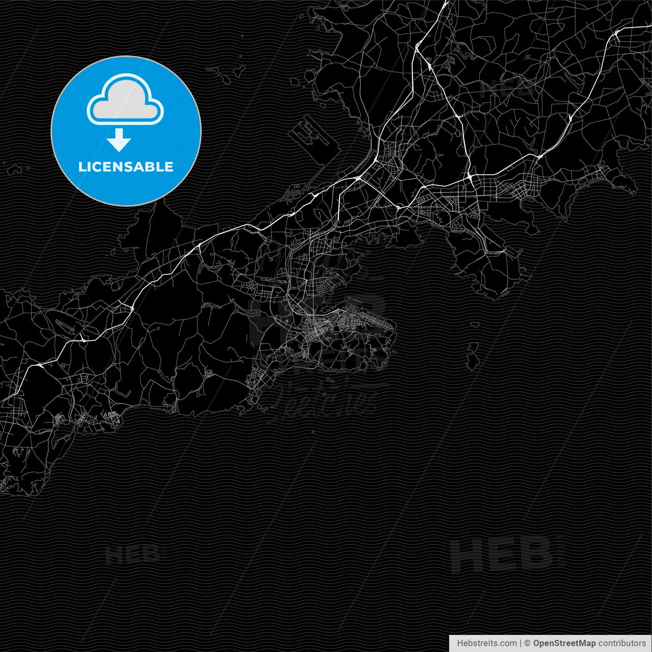Area map of Dalian, China, Province Liaoning