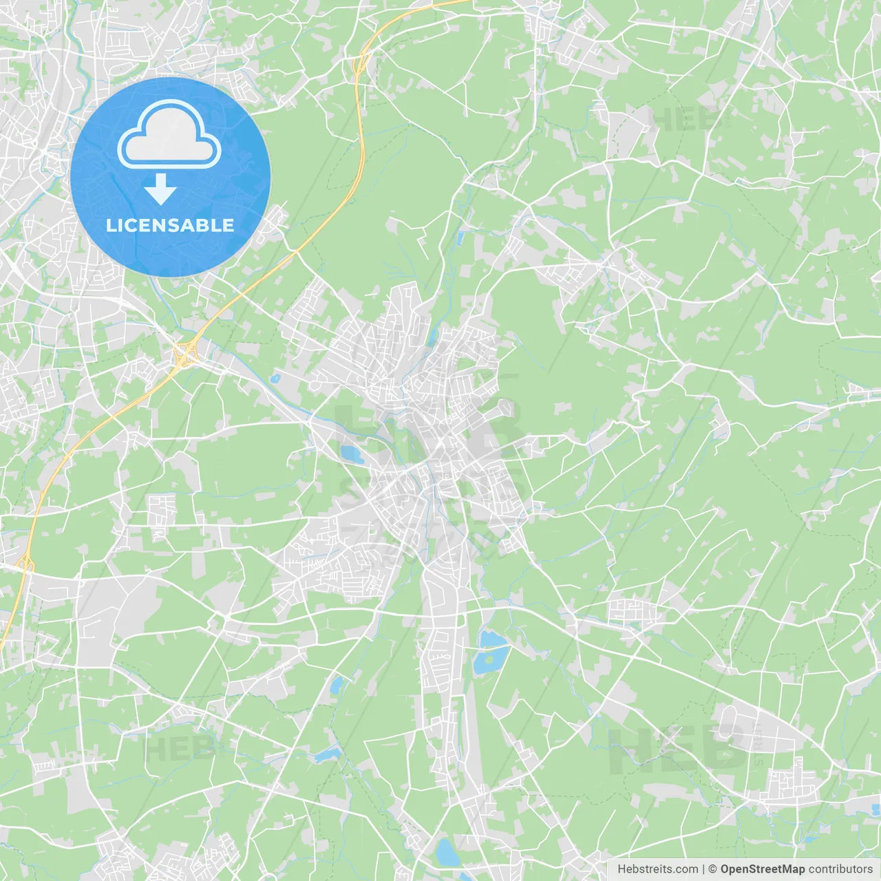 Bad Salzuflen, Germany printable street map