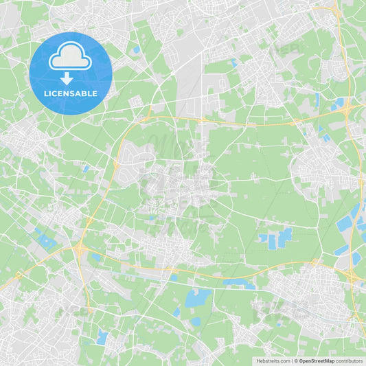 Willich, Germany printable street map