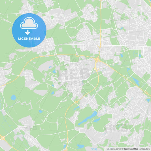 Frechen, Germany printable street map
