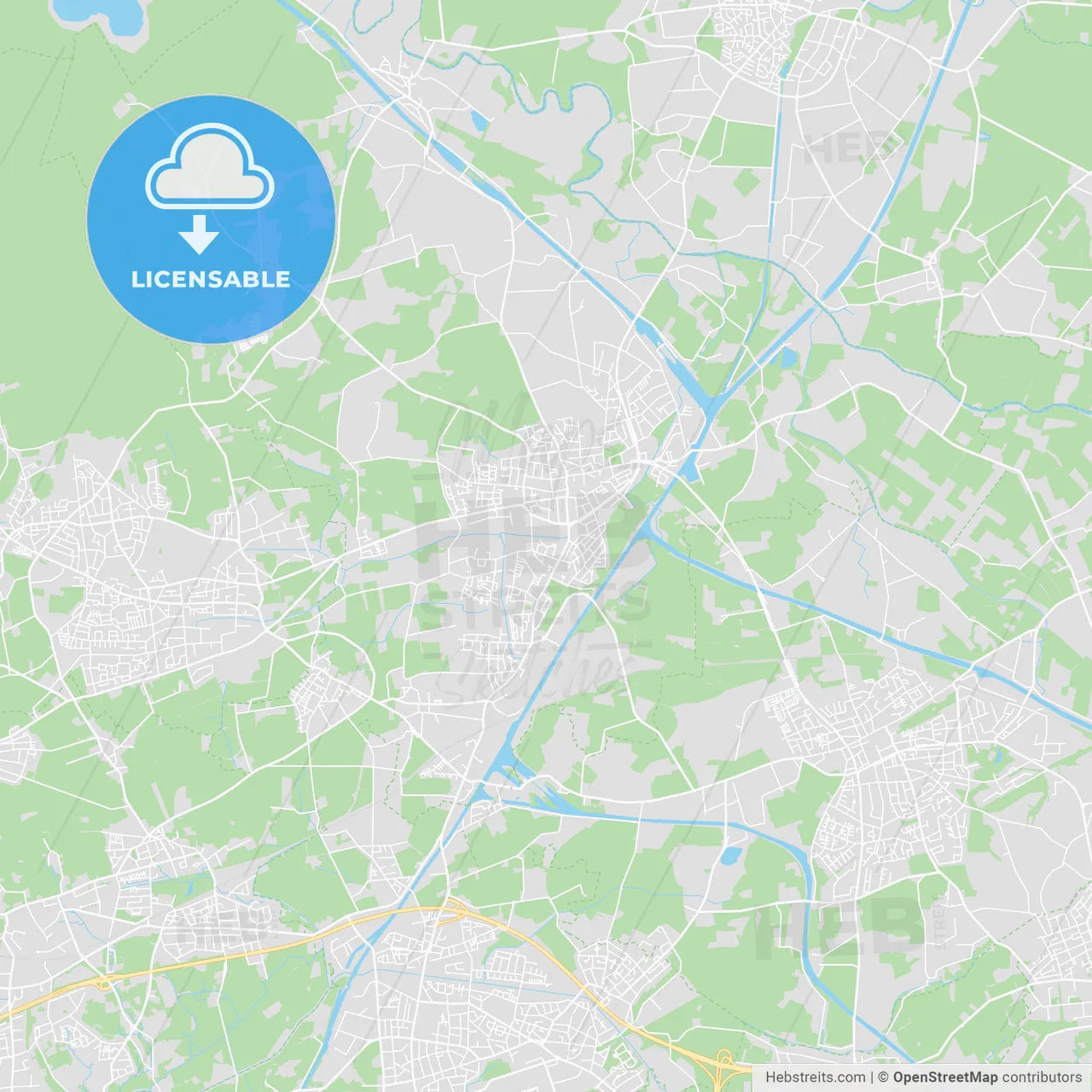 Datteln, Germany printable street map