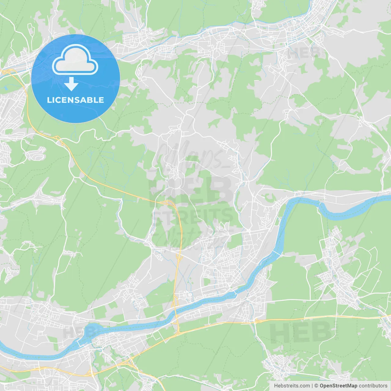 Rheinfelden (Baden), Germany printable street map