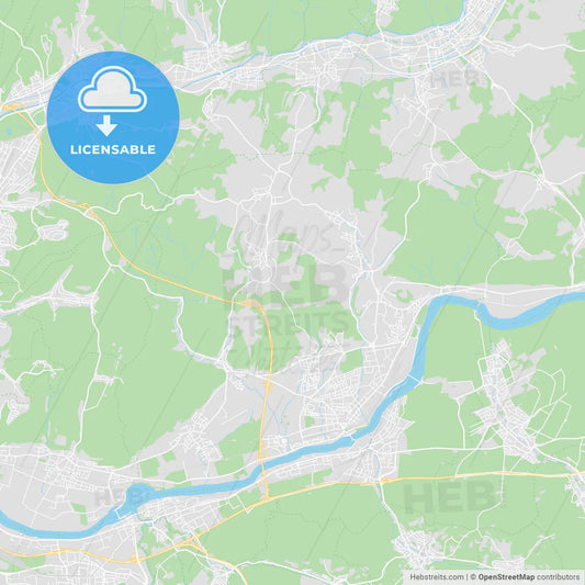 Rheinfelden (Baden), Germany printable street map