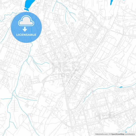 Cheboksary, Russia bright two-toned vector map