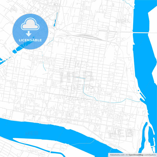 Blagoveshchensk, Russia bright two-toned vector map