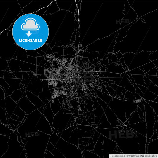 Dark area map of Marrakech, Morocco