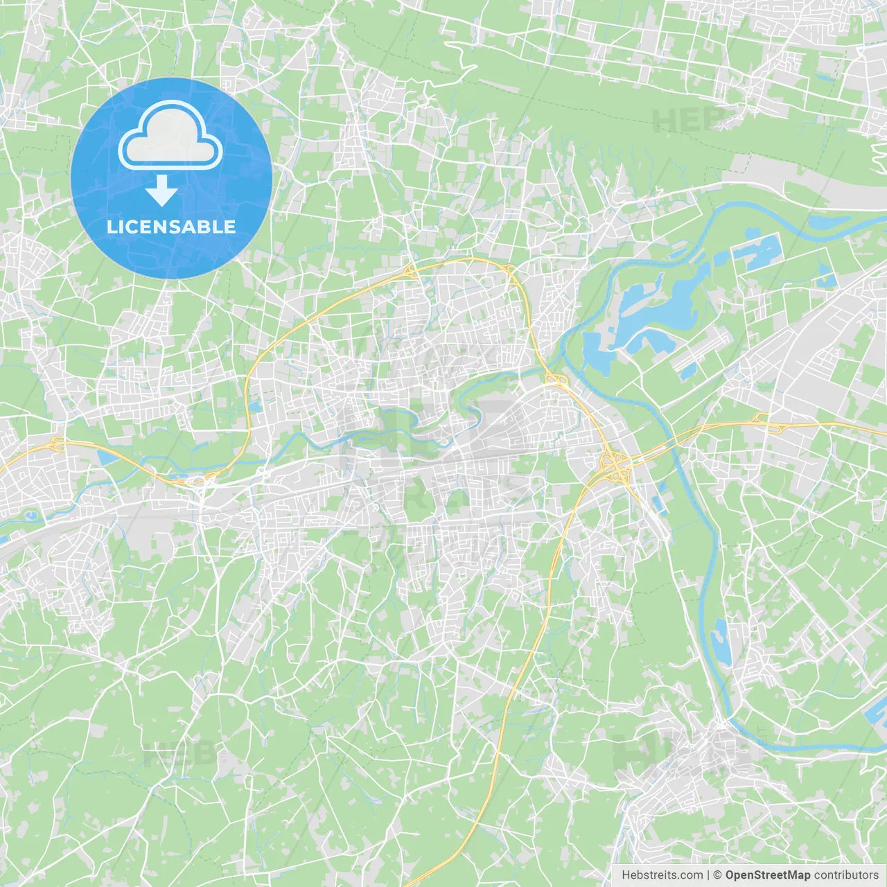 Bad Oeynhausen, Germany printable street map