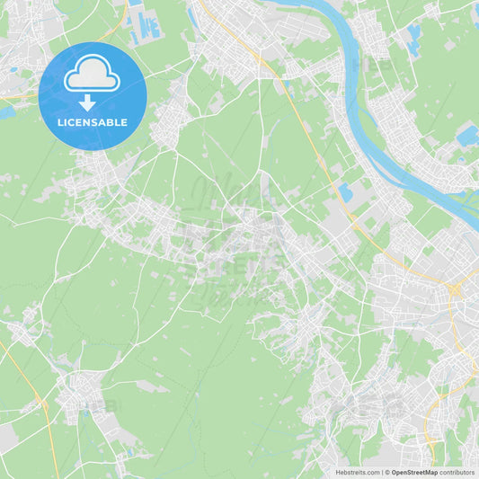 Bornheim, Germany printable street map