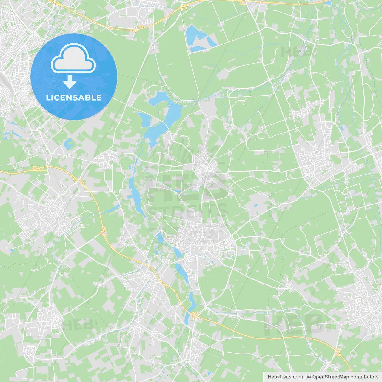 Nettetal, Germany printable street map