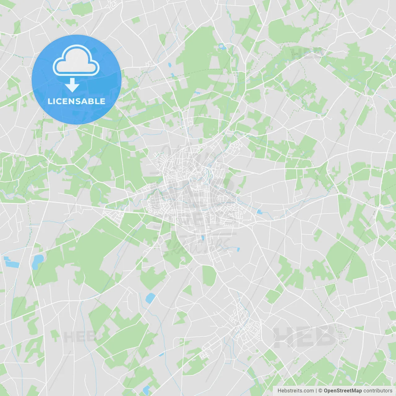 Coesfeld, Germany printable street map