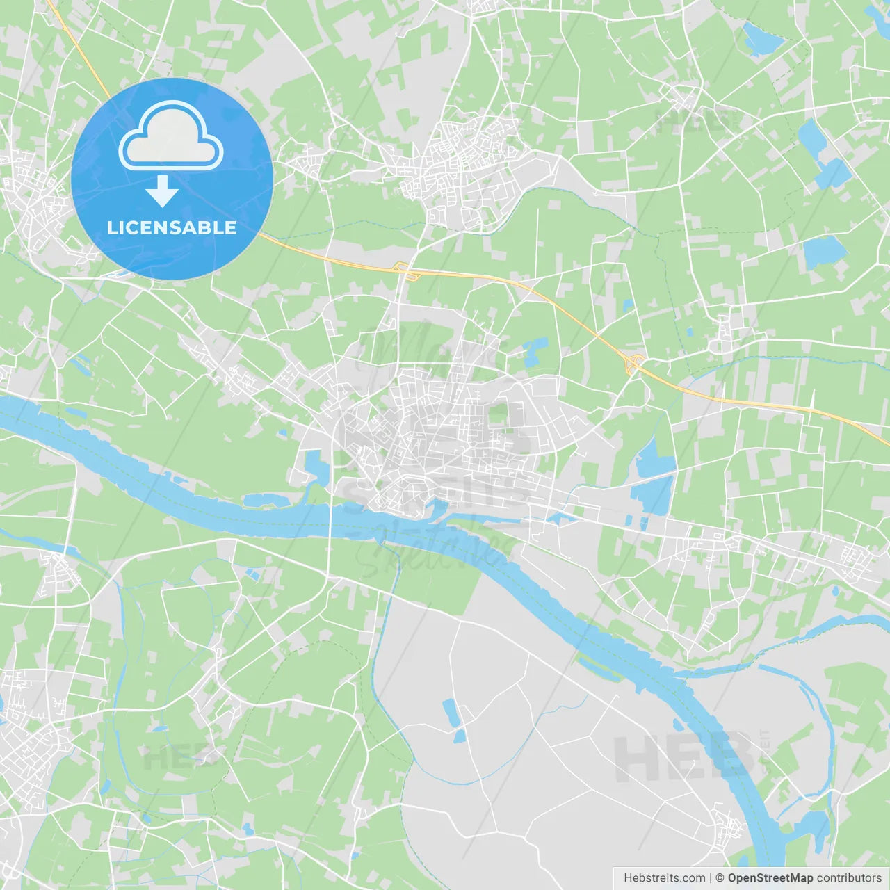 Emmerich am Rhein, Germany printable street map