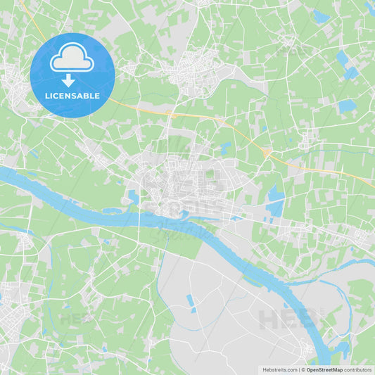 Emmerich am Rhein, Germany printable street map