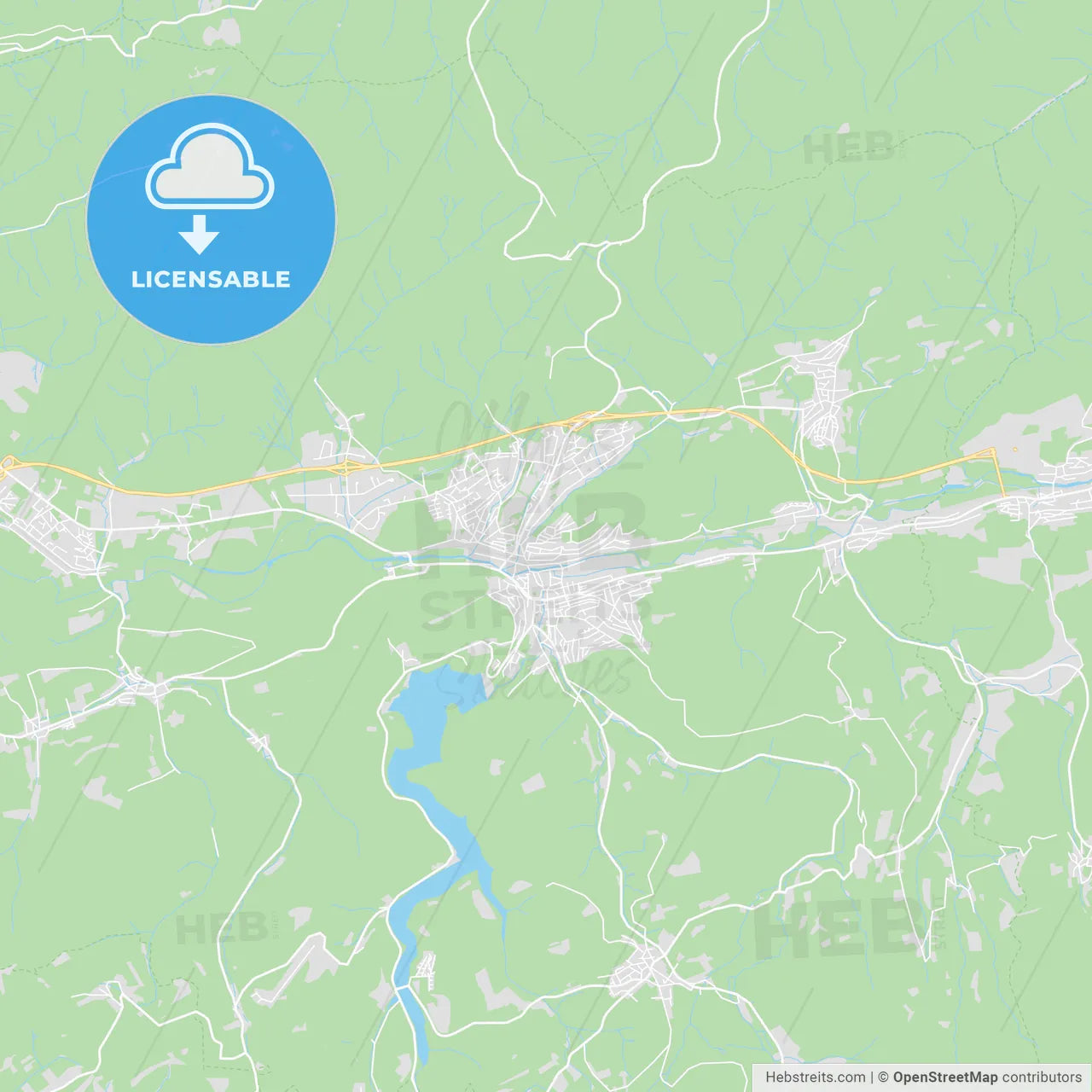 Meschede, Germany printable street map