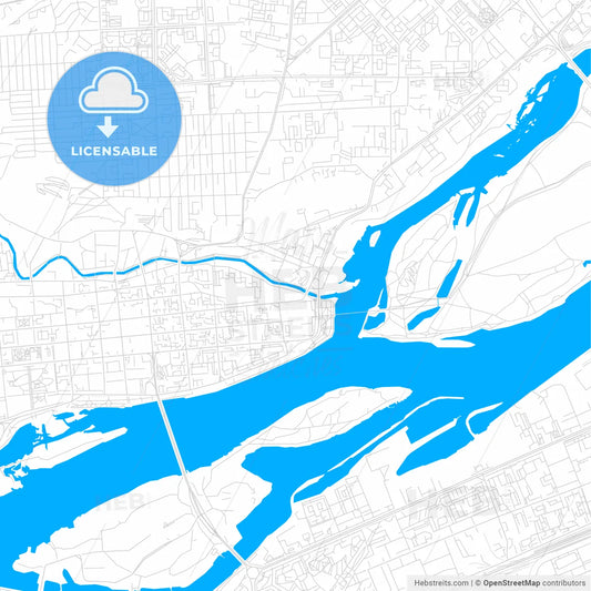 Krasnoyarsk, Russia bright two-toned vector map