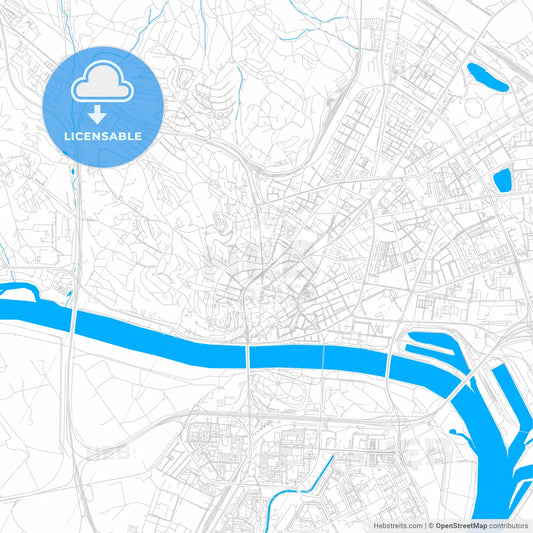 Bratislava, Slovakia bright two-toned vector map