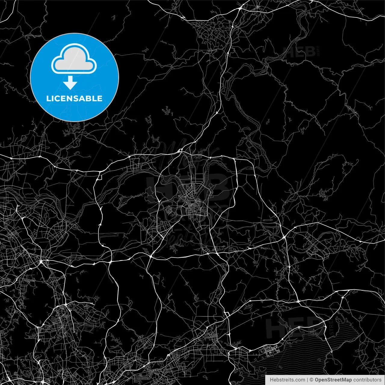 Area map of Huizhou, China, Province Guangdong