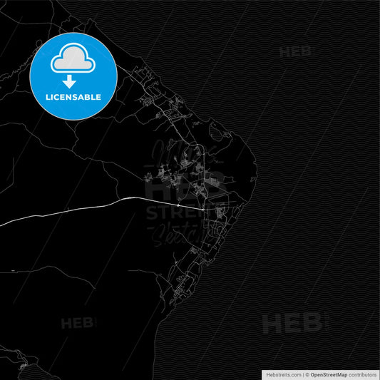 Dark area map of Punta Cana, Dominican Republic