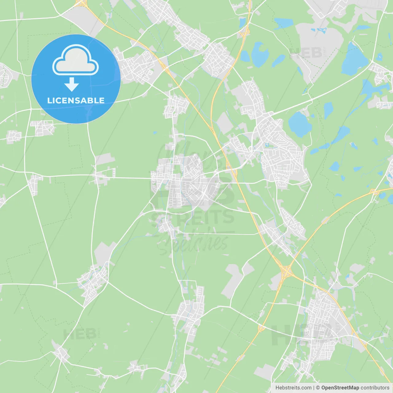 Erftstadt, Germany printable street map