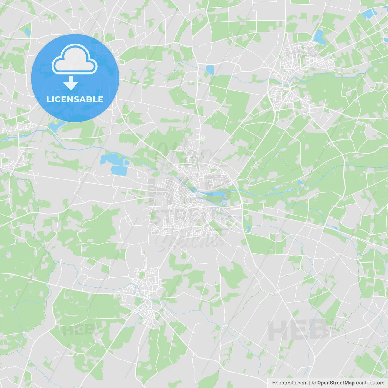 Warendorf, Germany printable street map