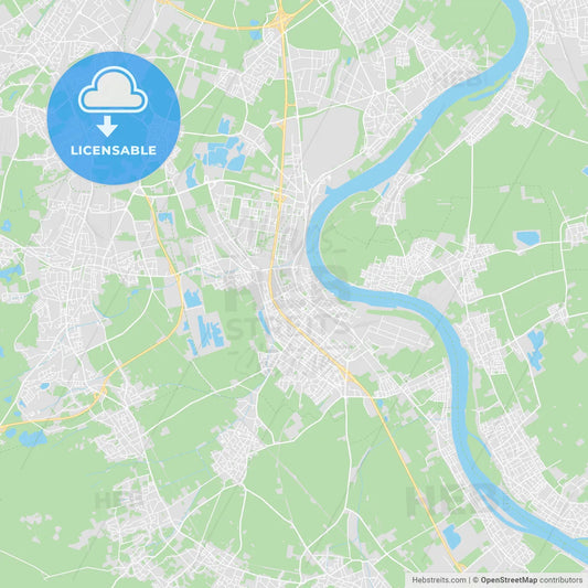 Wesseling, Germany printable street map