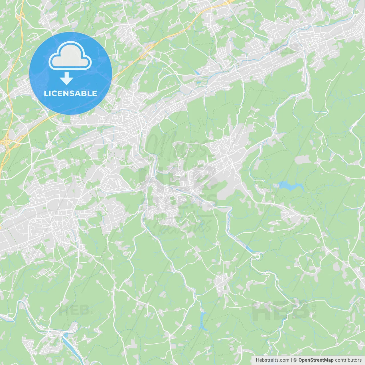 Ennepetal, Germany printable street map