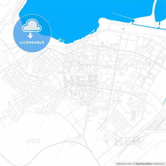 Temirtau, Kazakhstan bright two-toned vector map