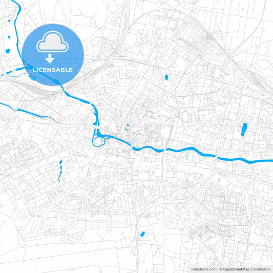 Bydgoszcz, Poland bright two-toned vector map