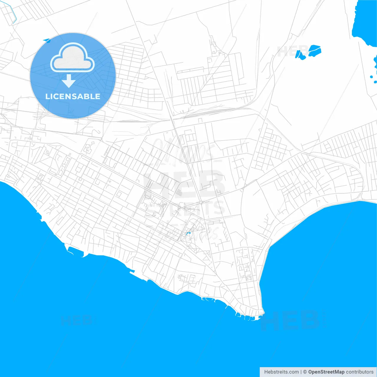 Nikopol, Ukraine Bright Two-Toned Vector Map – HEBSTREITS
