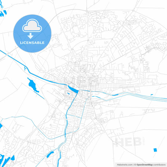 Lincoln, England bright two-toned vector map