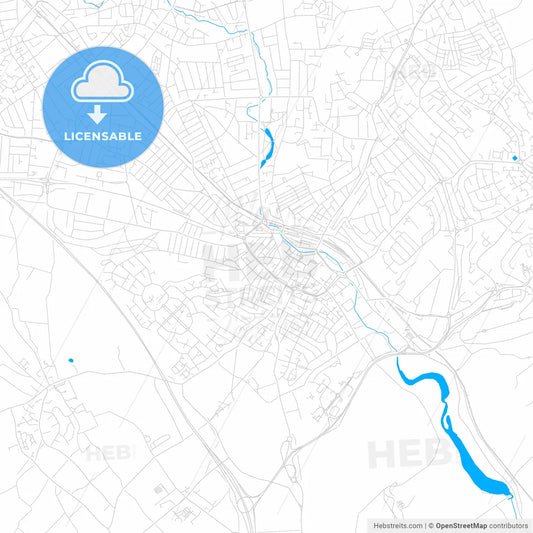 Luton, England bright two-toned vector map