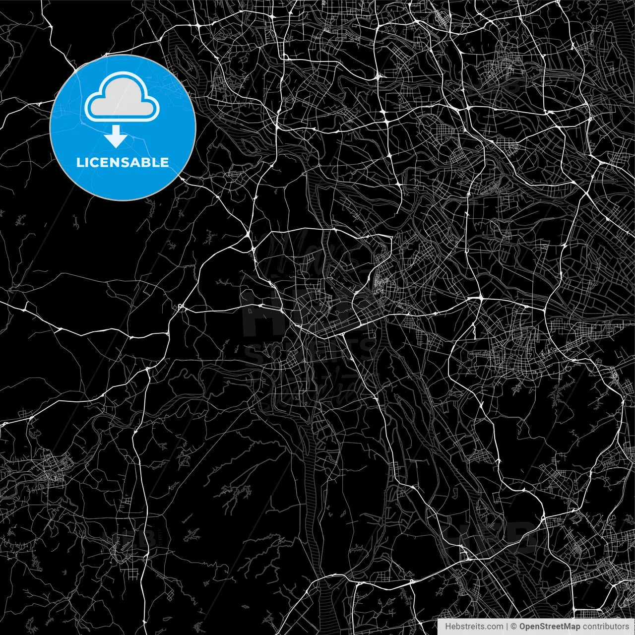 Area map of Jiangmen, China, Province Guangdong