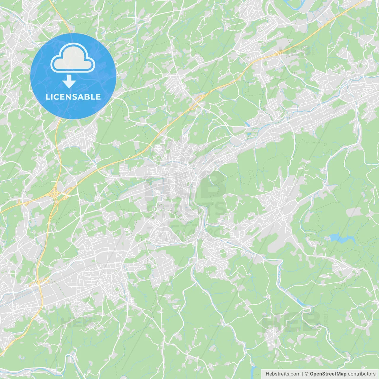 Gevelsberg, Germany printable street map