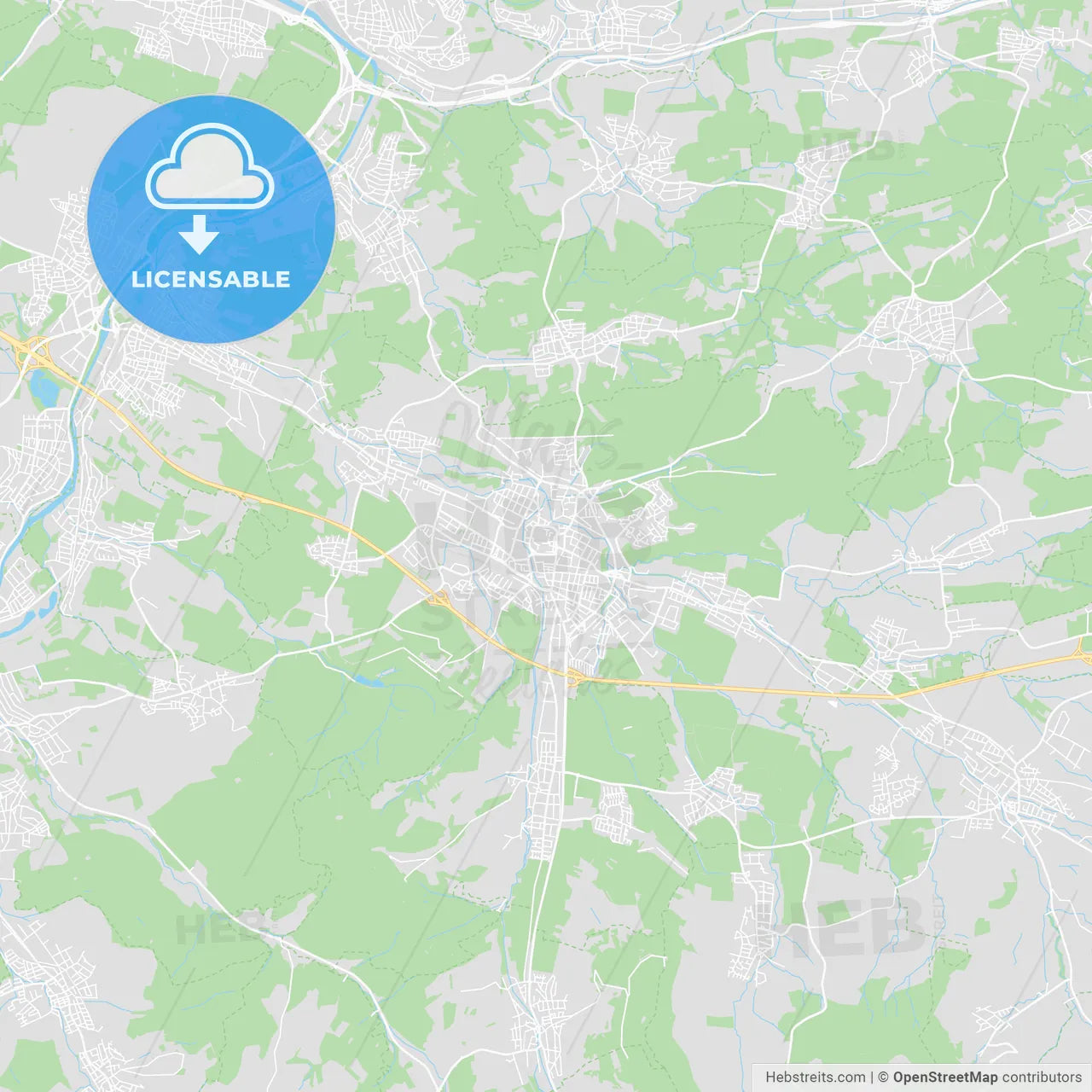 Kirchheim unter Teck, Germany printable street map